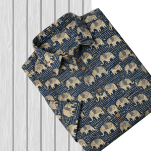 Sanganeri Print Short Sleeve Cotton Shirt for Men