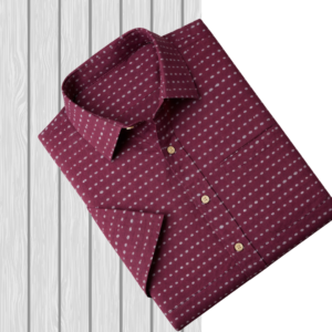 Men's Maroon Sanganeri Print Half Sleeve Shirt – Casual Cotton Wear
